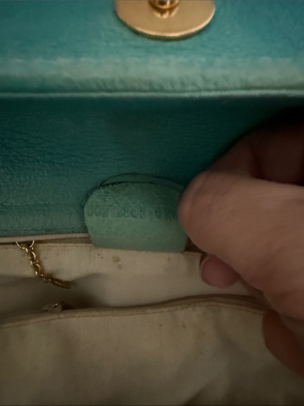 Vintage Gucci Turquoise Suede Tote with Bamboo Handle - Picture 7 of 12